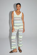 Le Pantalon Rafael En Crochet Colorful Oeko-Tex Fabriqué En Italie