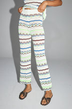 Le Pantalon Rafael En Crochet Colorful Oeko-Tex Fabriqué En Italie