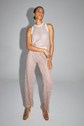The Edwin Geo Knit Openwork Trousers Gold Burgundy