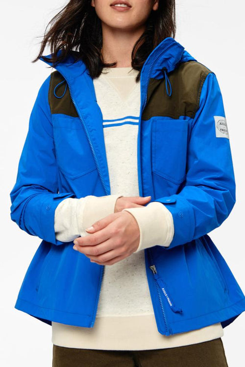 Veste À Capuche Aigle X Faguo - Bleu Électrique Et Kaki - Femme