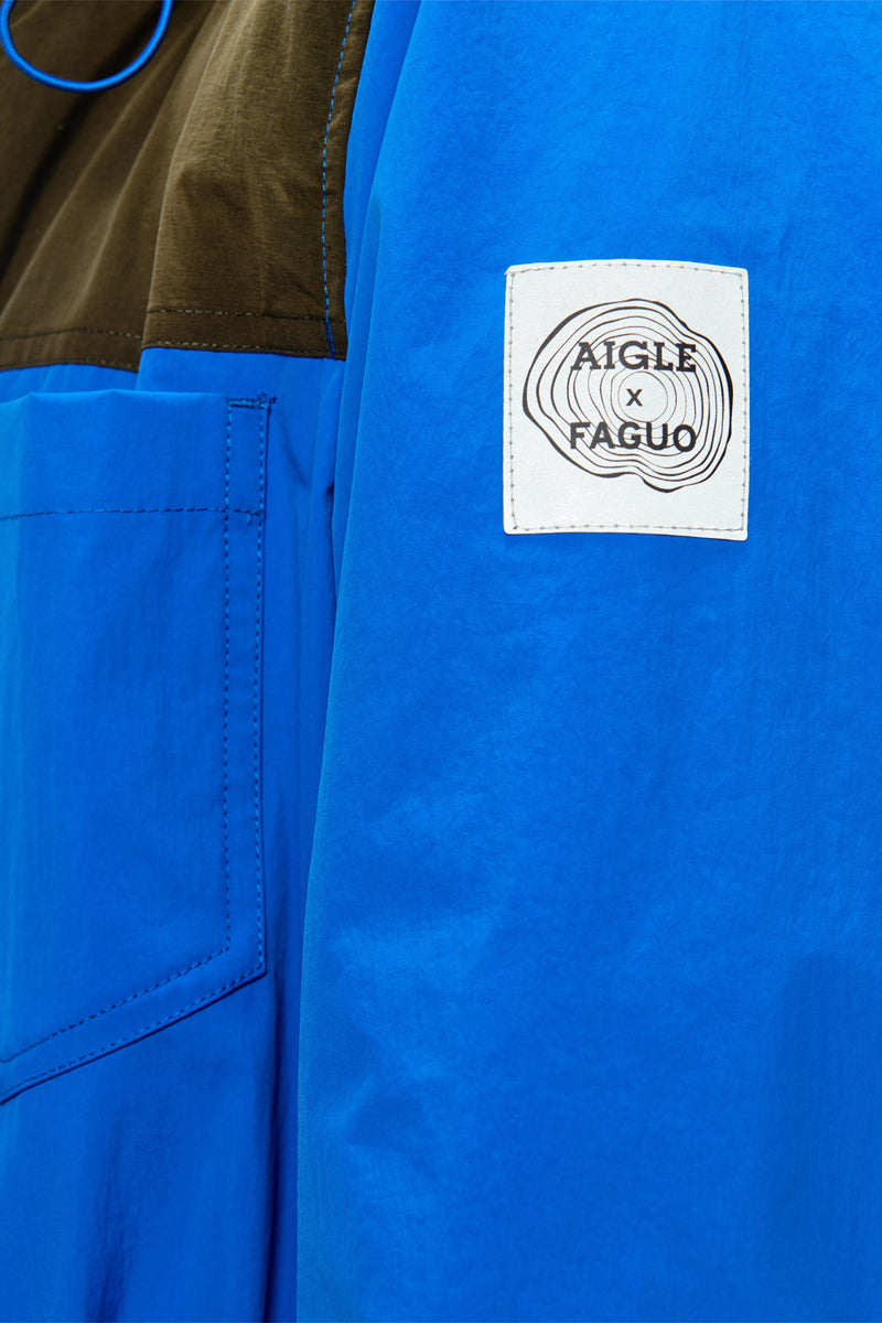 Veste À Capuche Aigle X Faguo - Bleu Électrique Et Kaki - Femme