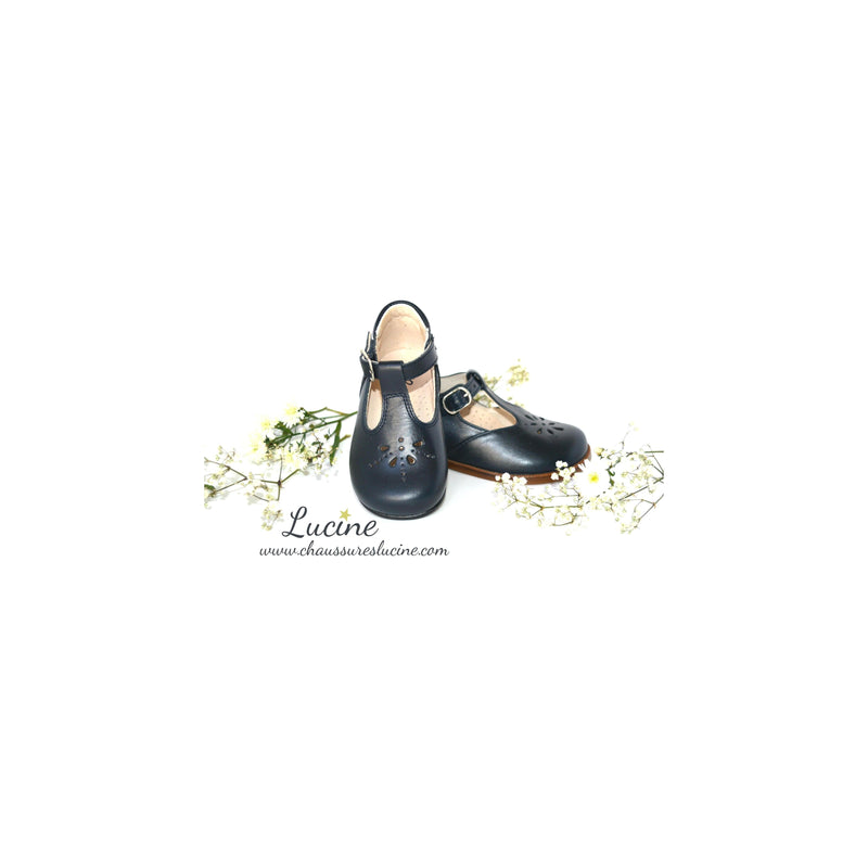 Chaussures Bottillons Salomé Bébé À Boucle Aloïs - Cuir Marine - Mixte