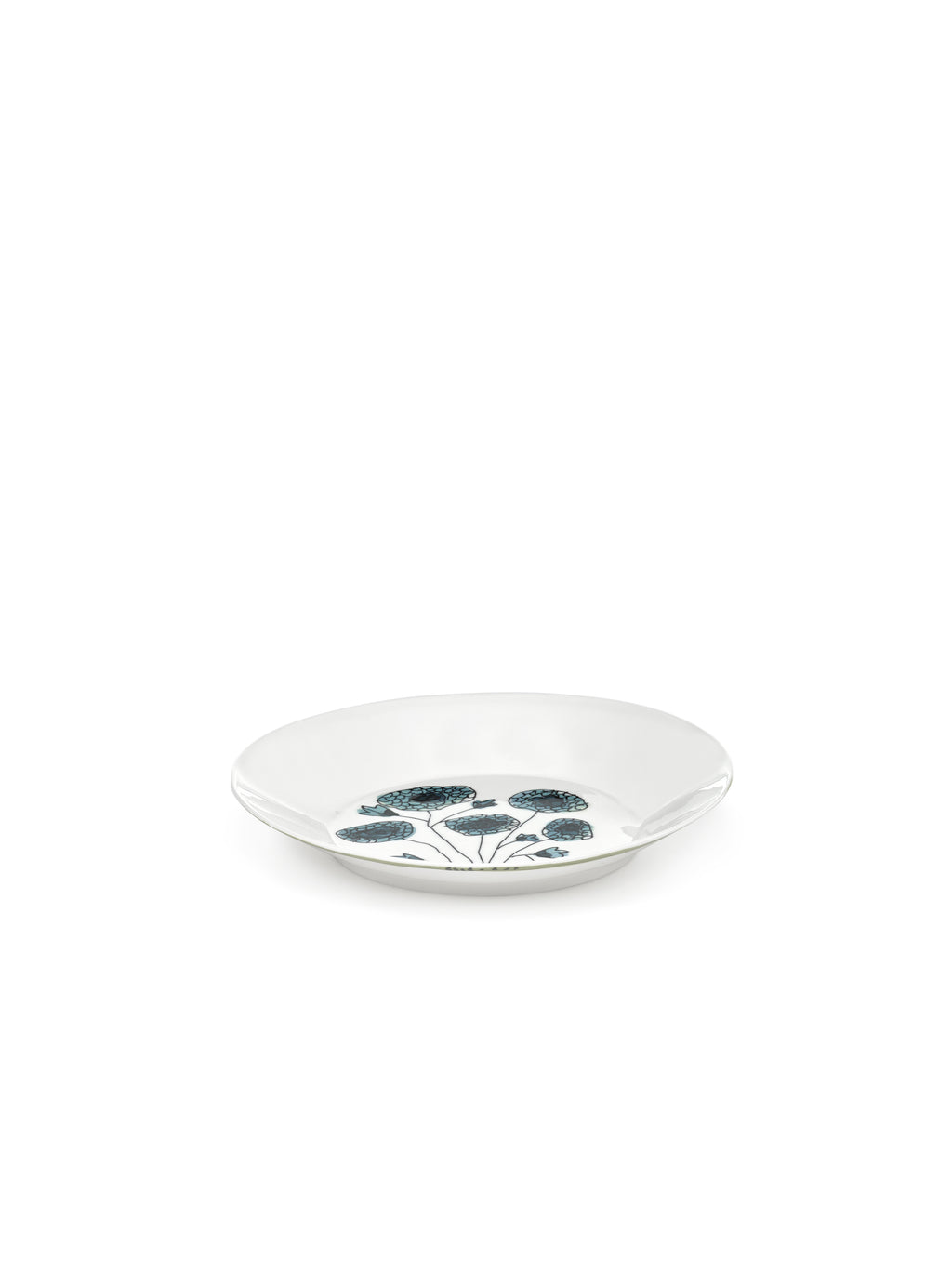 Midnight Flowers - 2er-Set Tiefe Teller - M - Bone-China-Porzellan - Anemone Vaniglia