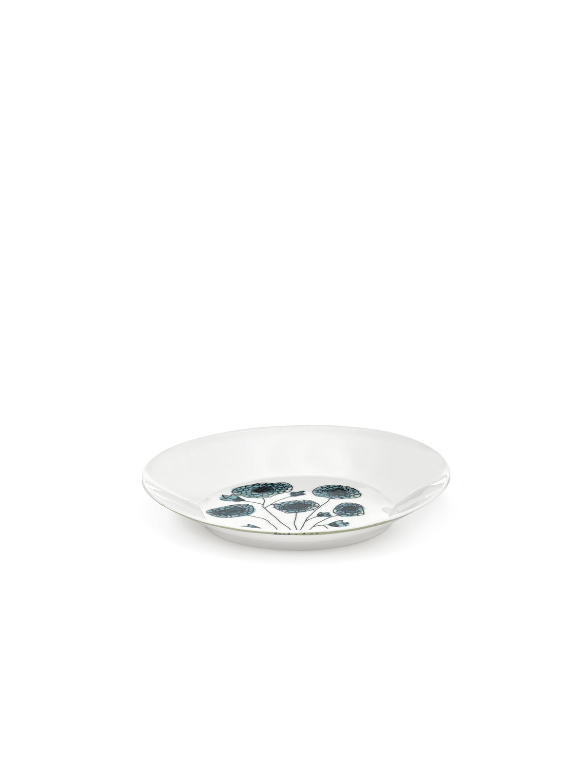 Midnight Flowers - 2er-Set Tiefe Teller - M - Bone-China-Porzellan - Anemone Vaniglia