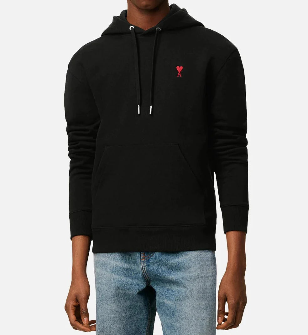 Ami Paris - Ami De Coeur Hoodie – Black Red