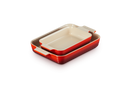 Juego de 2 platos rectangulares clásicos - Cerámica - 25/32Cm - Cereza