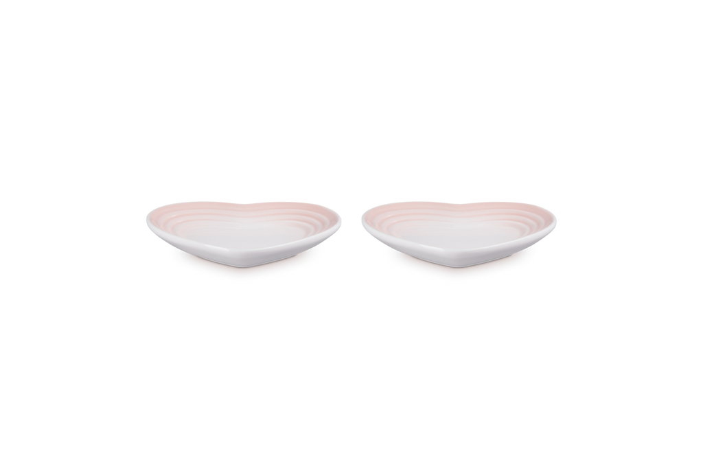 Set 2 Assiettes Cœur - Céramique - 14Cm - Shell Pink