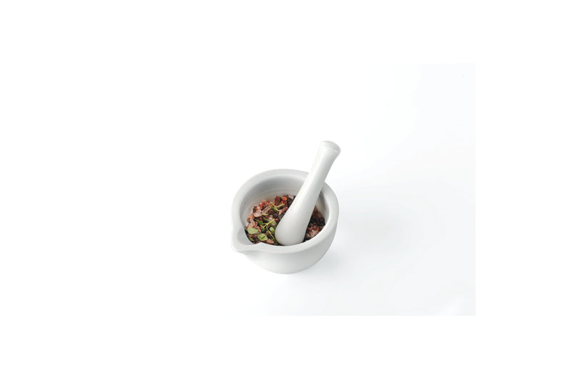 Macino - Mortero "Macino" - Porcelánico - Blanco - Ø: 7,7 Cm - Blanco