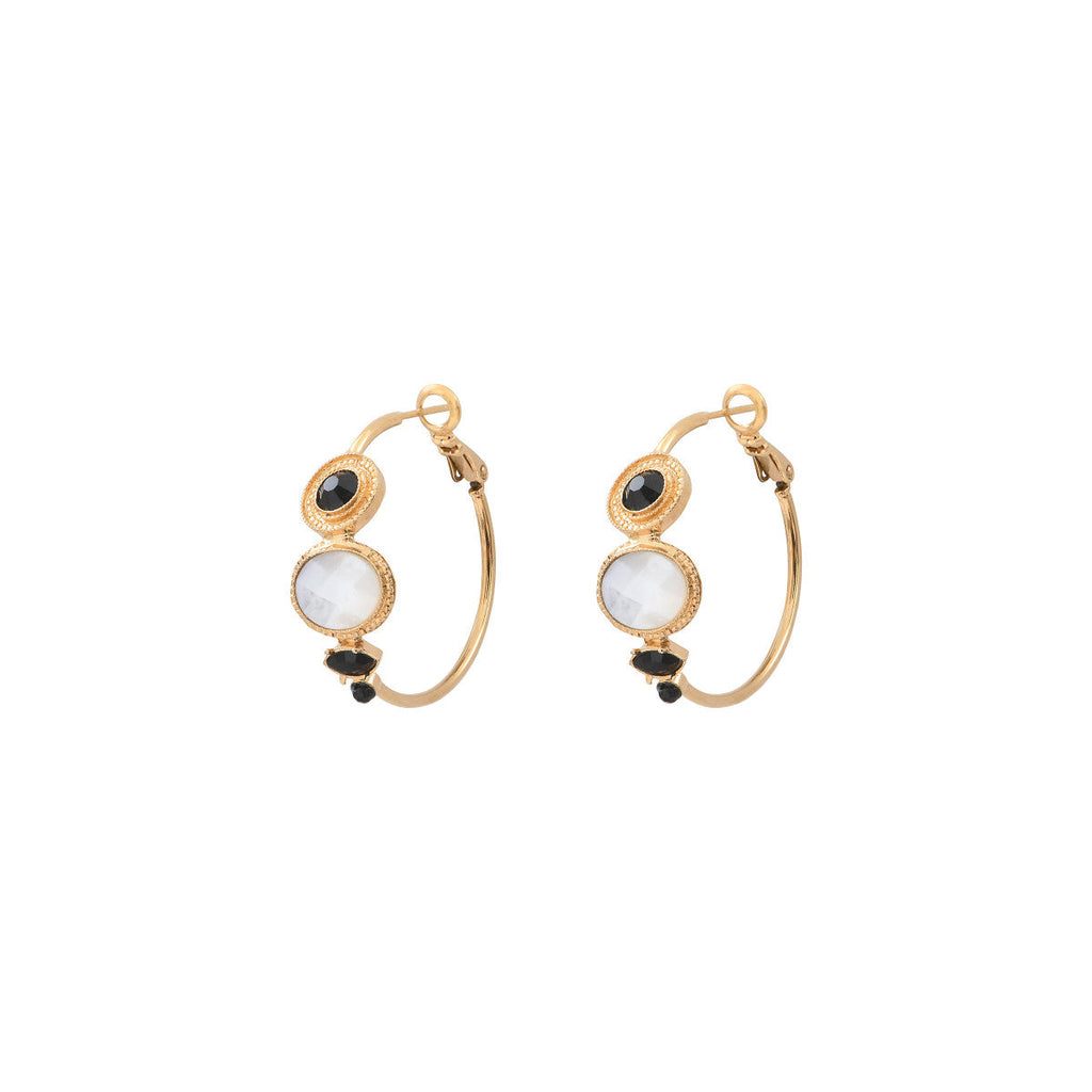 Fujita Hoop Earrings - White