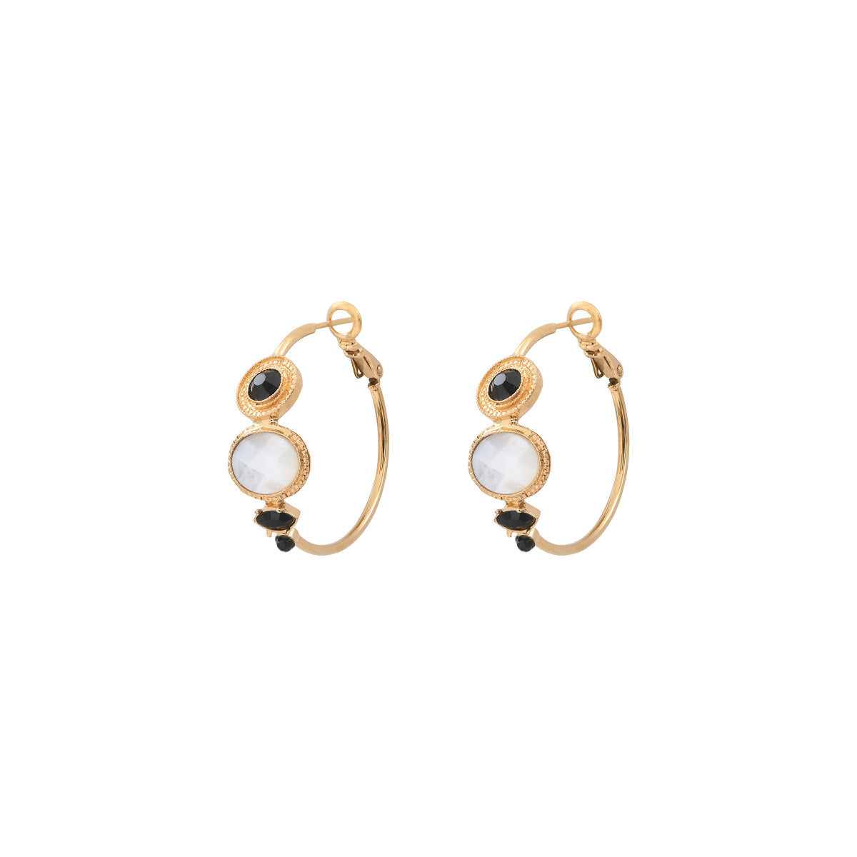 Fujita Hoop Earrings - White