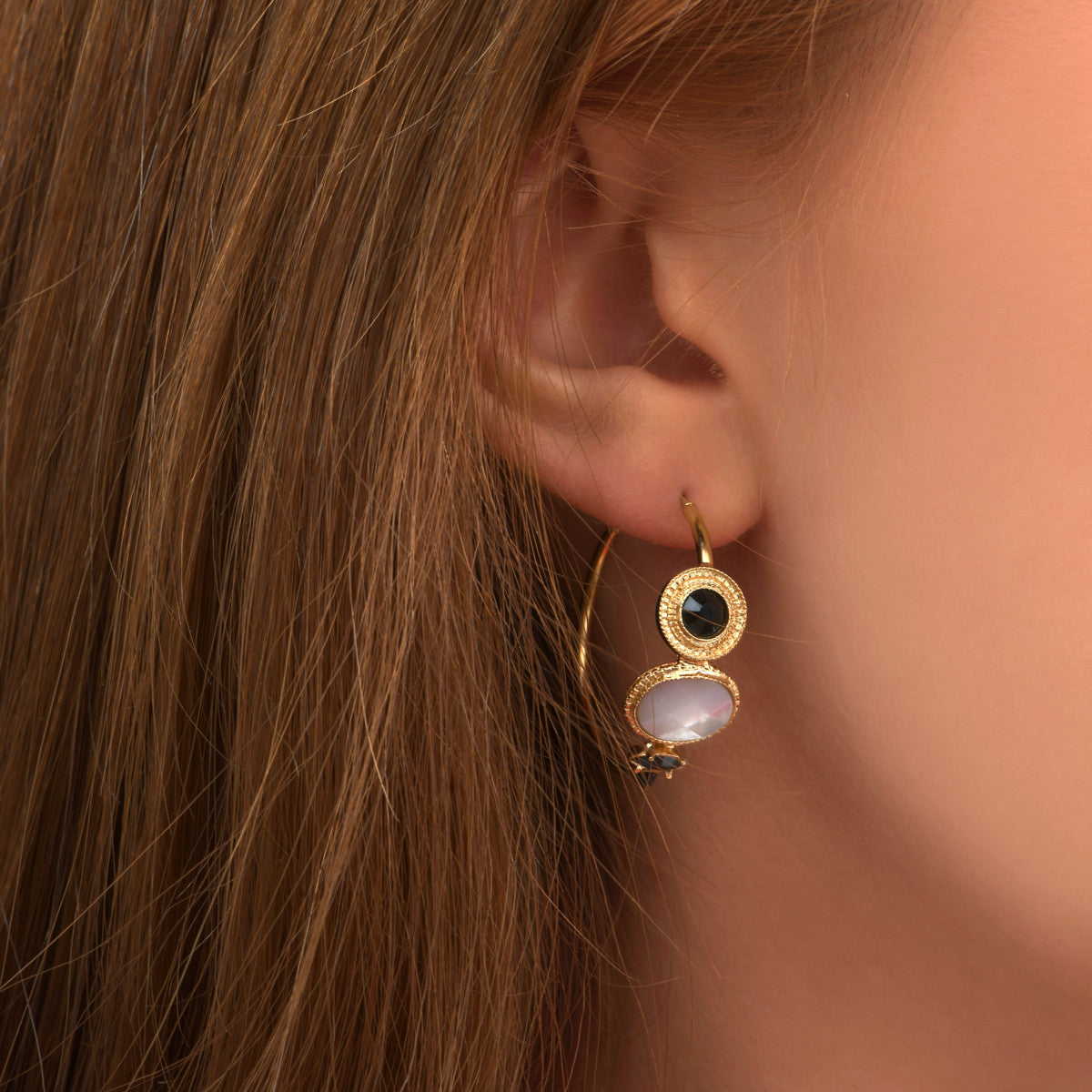 Fujita Hoop Earrings - White