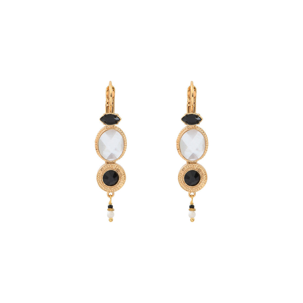 Fujita Sleeper Drop Earrings - White
