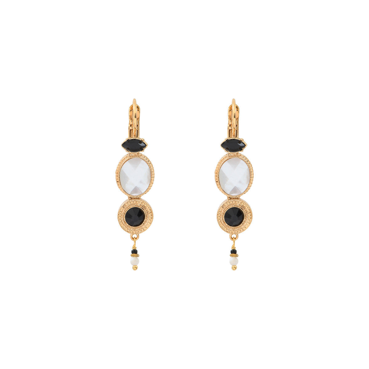 Fujita Sleeper Drop Earrings - White