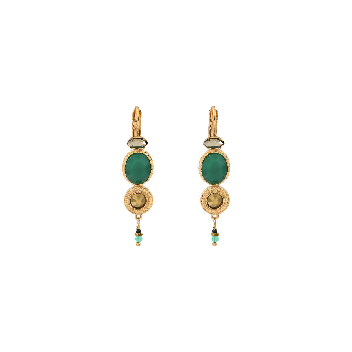 Fujita Fine Sleeper Earrings - Green