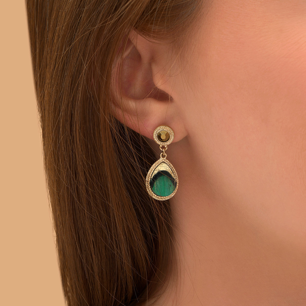Fujita Post Earrings - Green