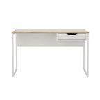 Function - Desk with 1 Drawer and Metal Legs - White