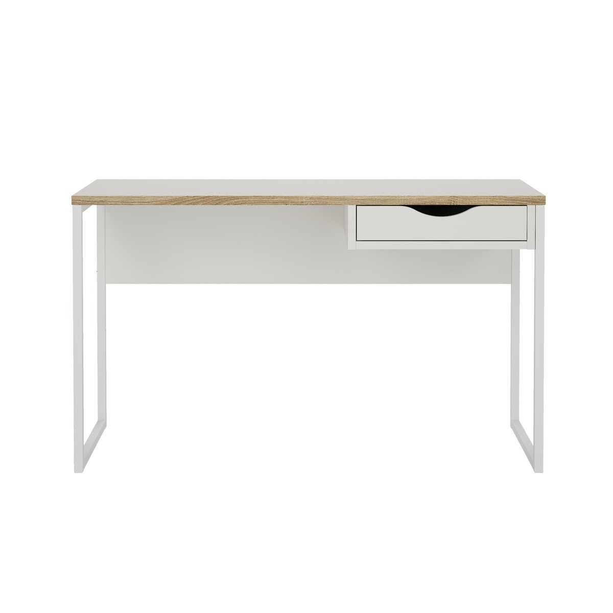Function - Desk with 1 Drawer and Metal Legs - White