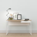 Function - Desk with 1 Drawer and Metal Legs - White