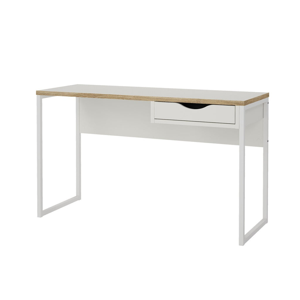Function - Desk with 1 Drawer and Metal Legs - White