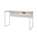 Function - Desk with 1 Drawer and Metal Legs - White