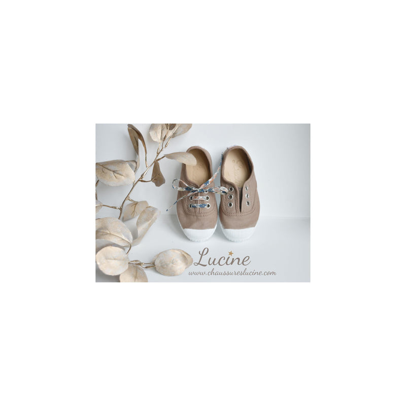 Chaussures Baskets Tennis En Toiles À Lacets Et Élastiques - Taupe Délavé - Mixte