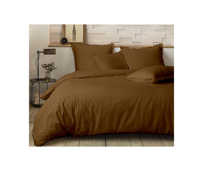 Mura Fitted Sheet - 100% Cotton Percale 80 Thread Count - Ocher
