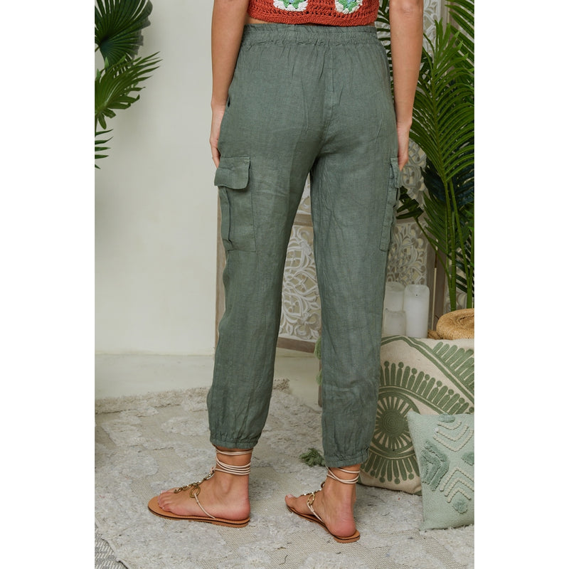 Autour Du Lin - Pantalon - Kaki - Femme