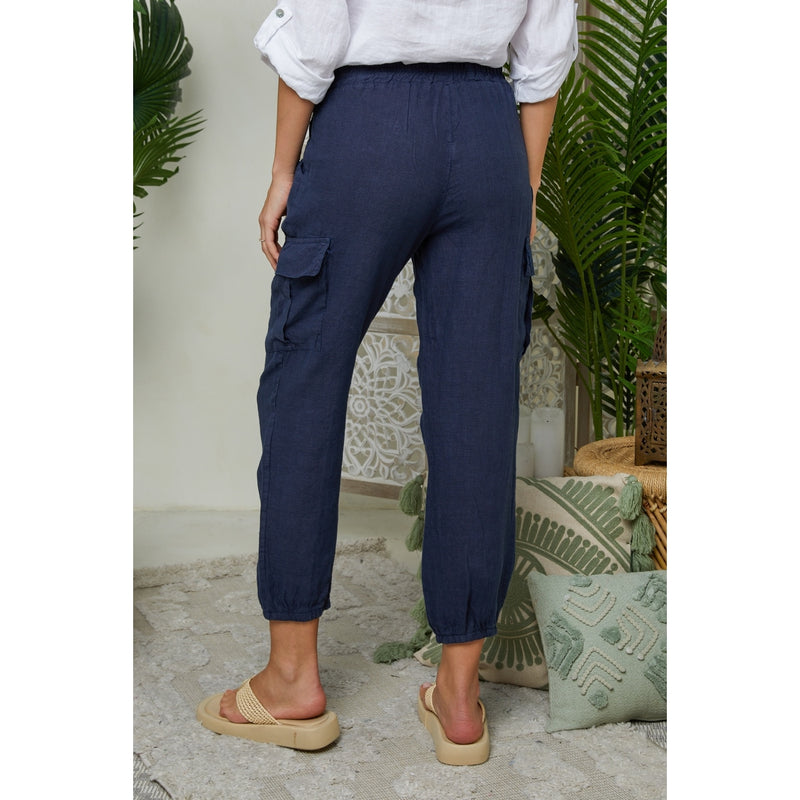 Autour Du Lin - Pantalones - Azul marino - Mujeres