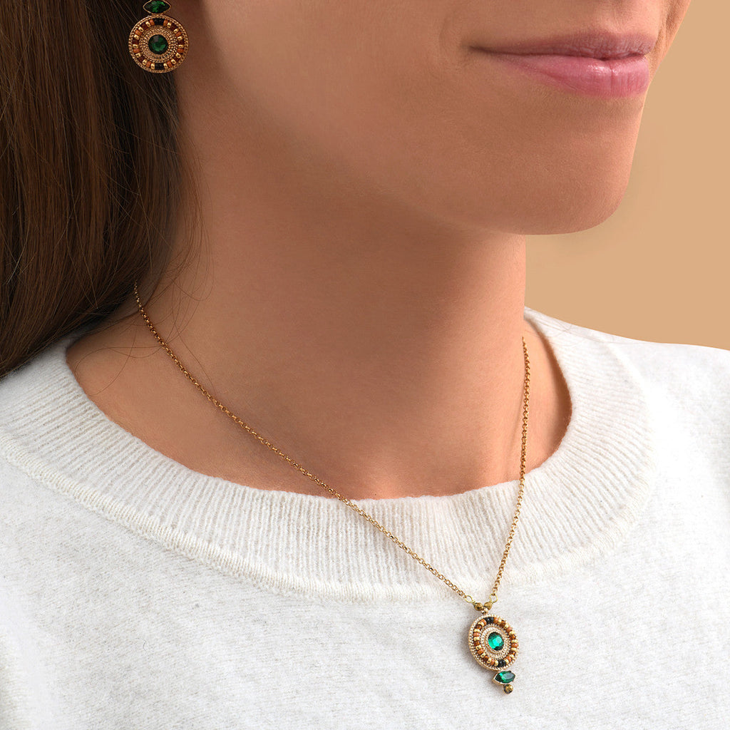Fujita Fine Pendant Necklace - Green