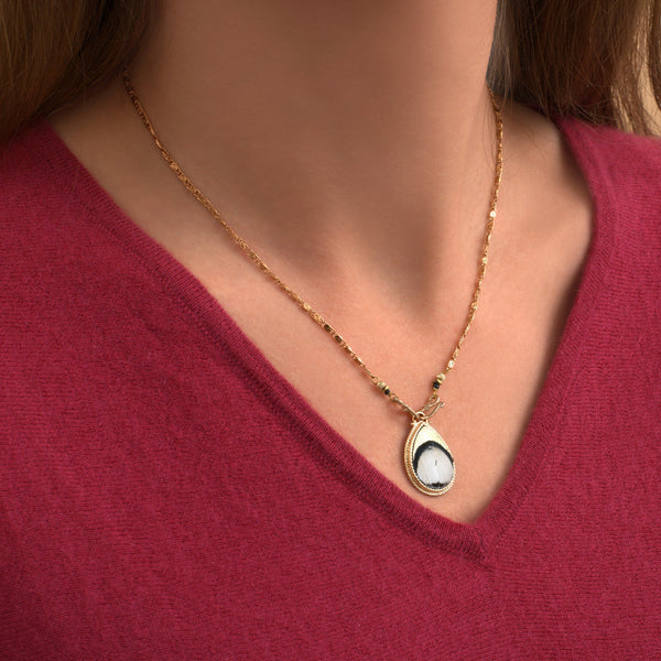 Collar De Cadena Con Colgante Fujita - Blanco