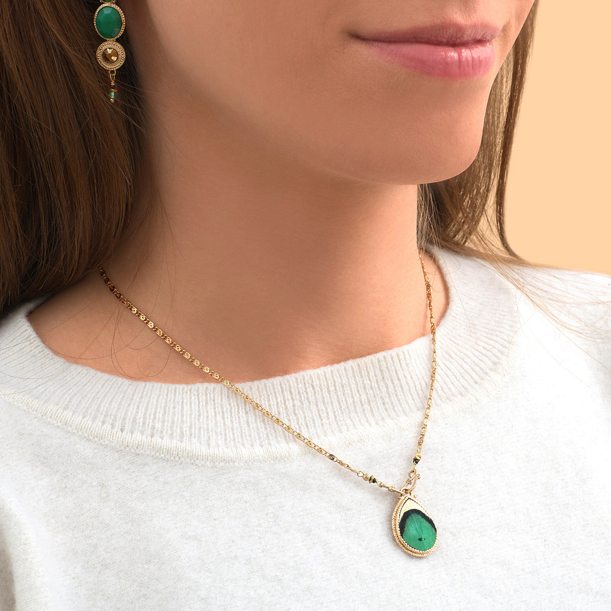 Collar Cadena con Colgante Fujita - Verde