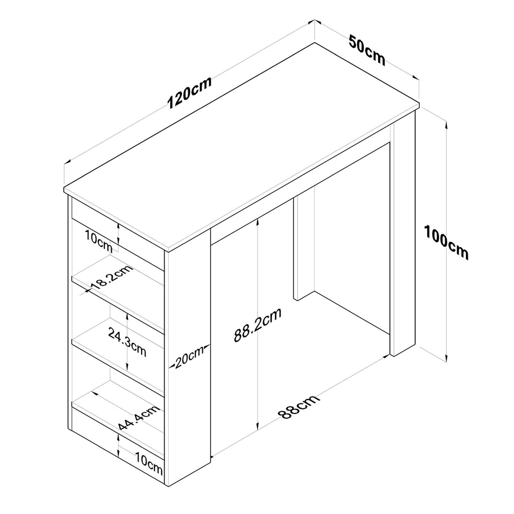 Tables De Cuisine Ja103 - Noyer / Blanc