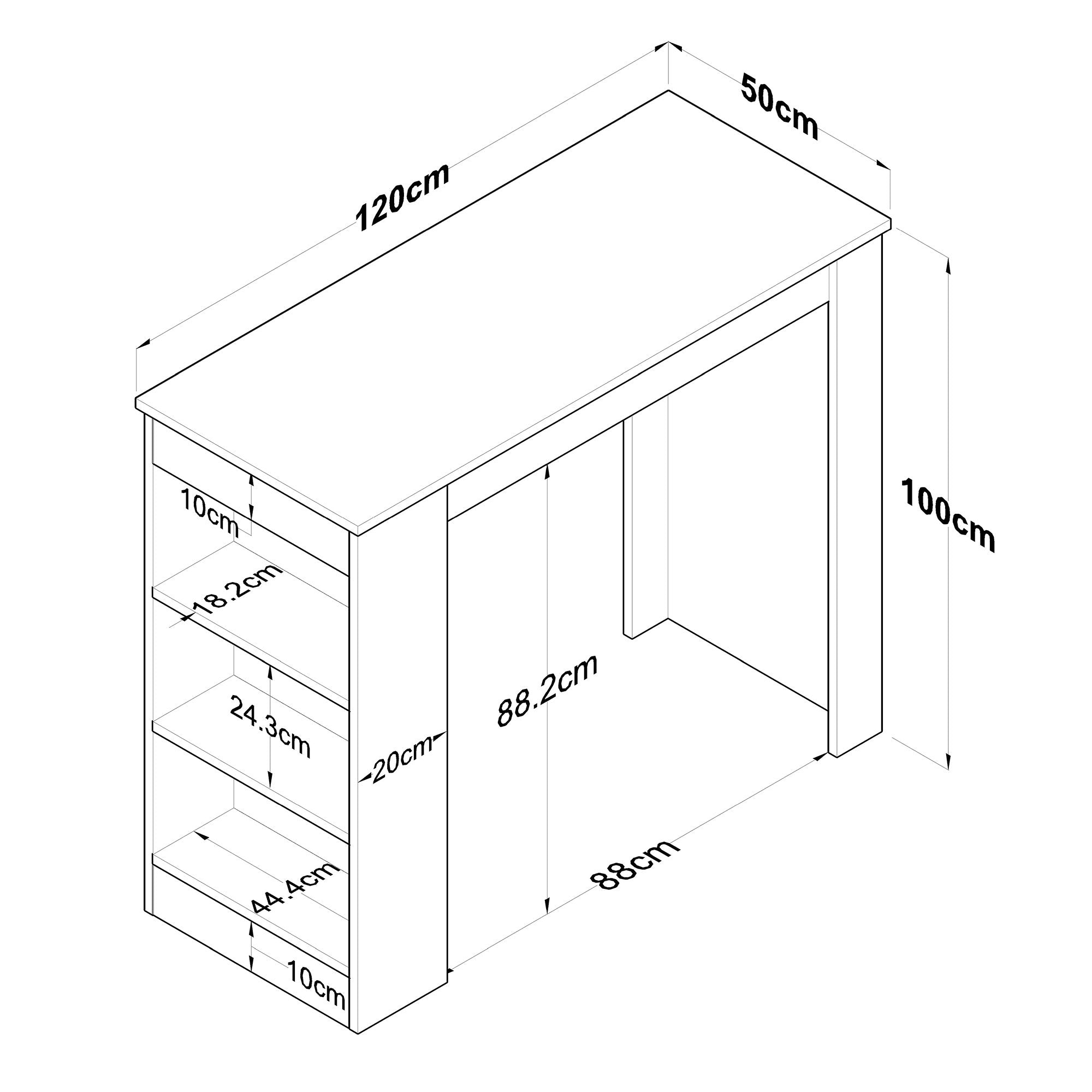 Tables De Cuisine Ja103 - Noyer / Blanc
