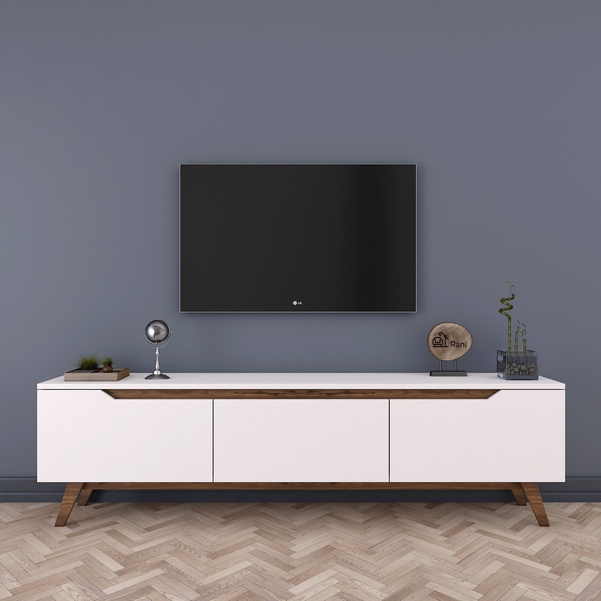 Meubles Tv D1 - Blanc / Noyer