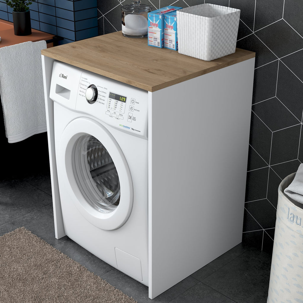 Meubles Lave-Linge Kd103 - Noyer / Blanc