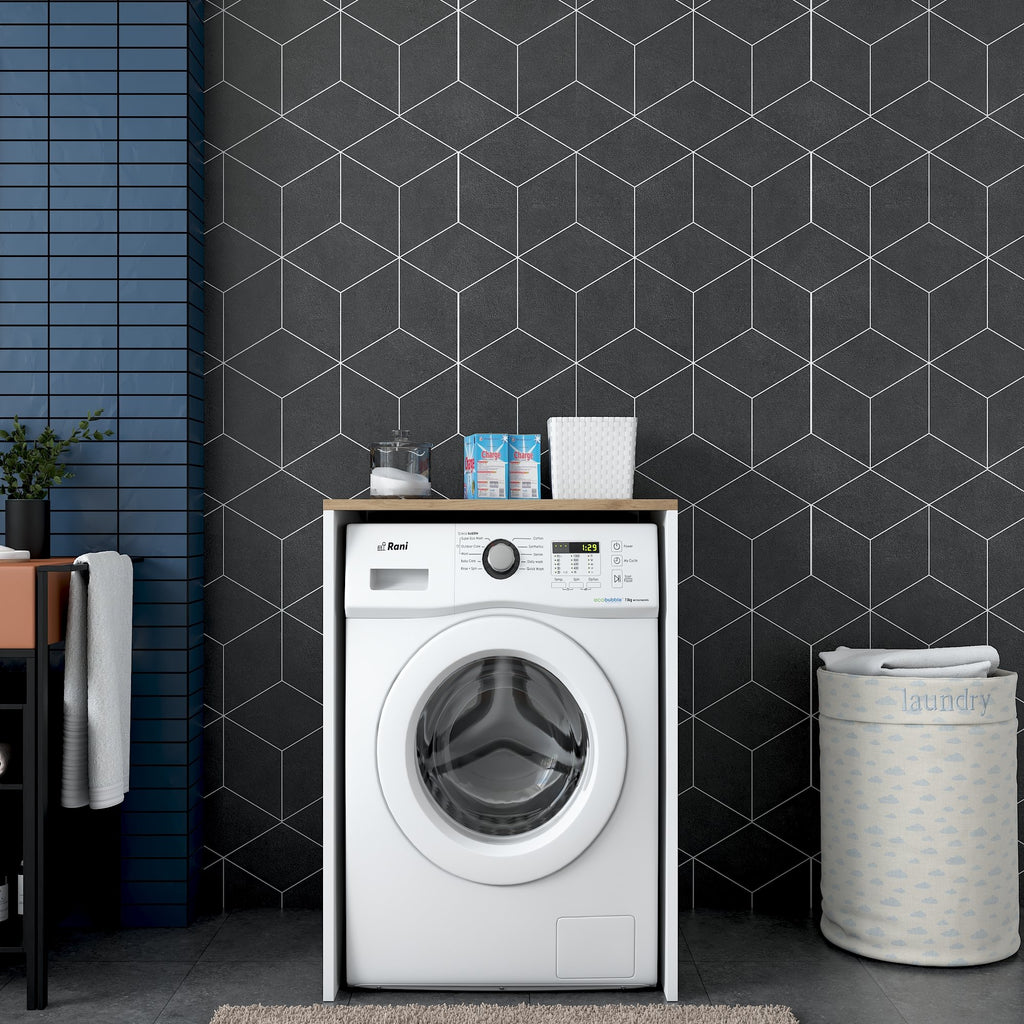 Meubles Lave-Linge Kd103 - Noyer / Blanc