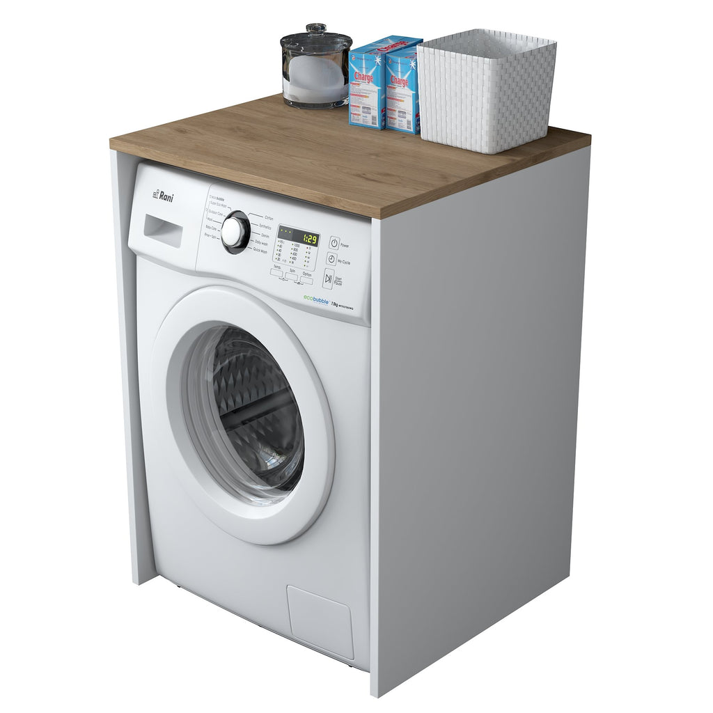 Meubles Lave-Linge Kd103 - Noyer / Blanc