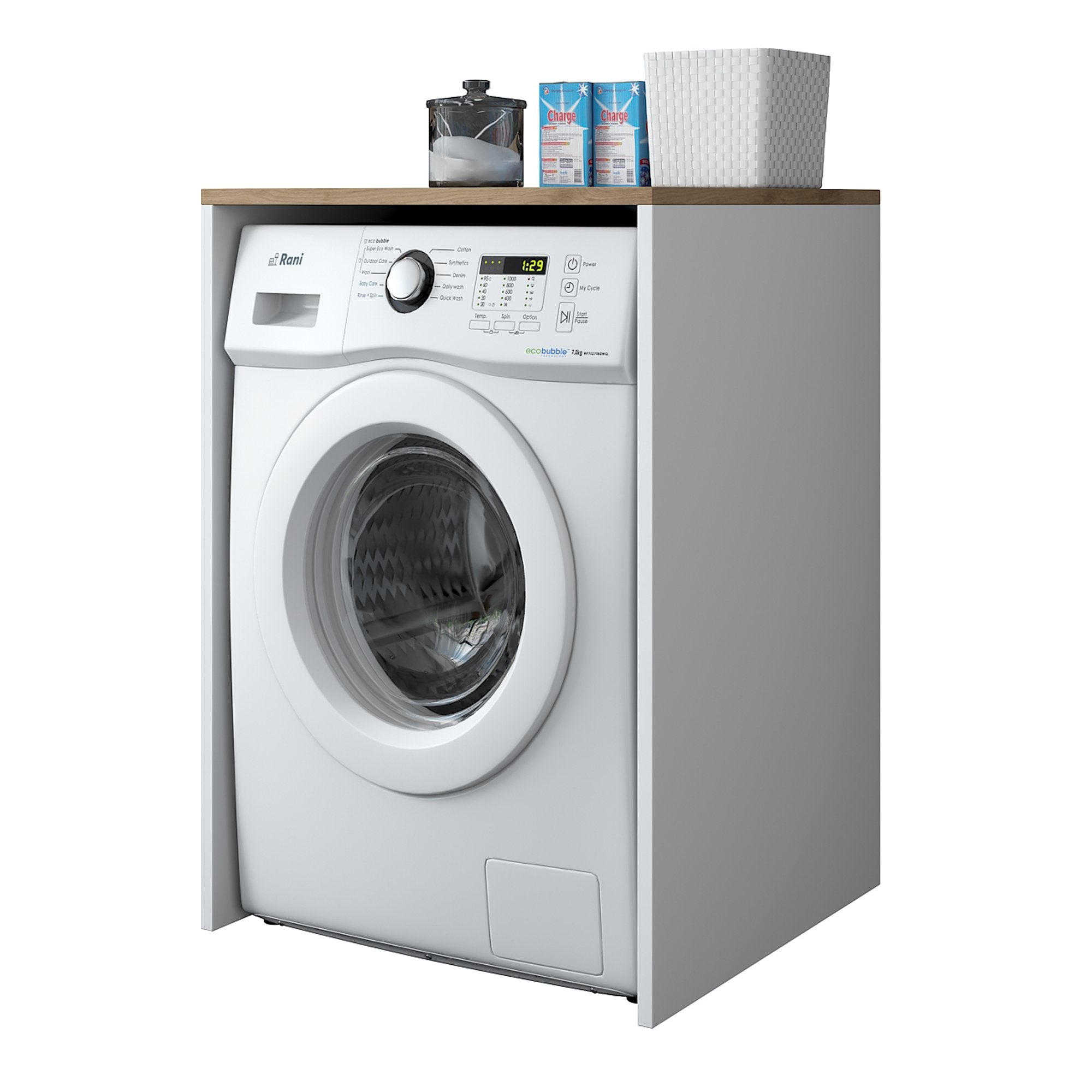 Meubles Lave-Linge Kd103 - Noyer / Blanc