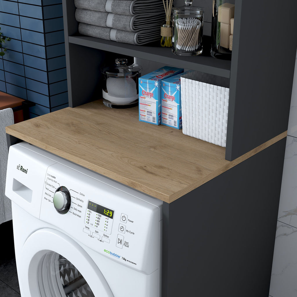 Meubles Lave-Linge Kd101 - Noyer / Anthracite