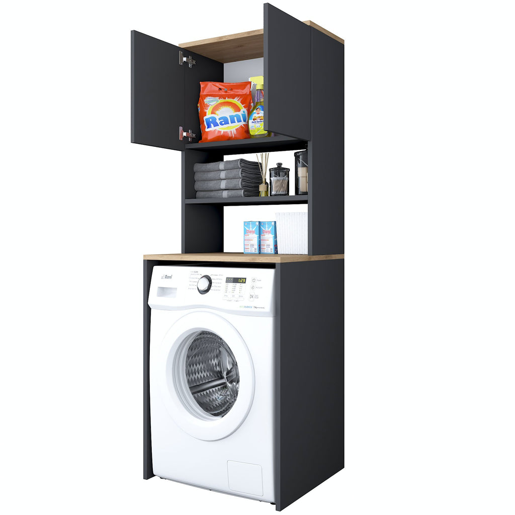 Meubles Lave-Linge Kd101 - Noyer / Anthracite