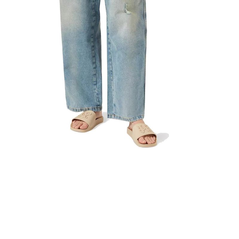 Mules - Palm Angels Monogram Pool  - Beige