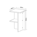 Leray - Table De Chevet Carrée Avec Étagère - Noyer