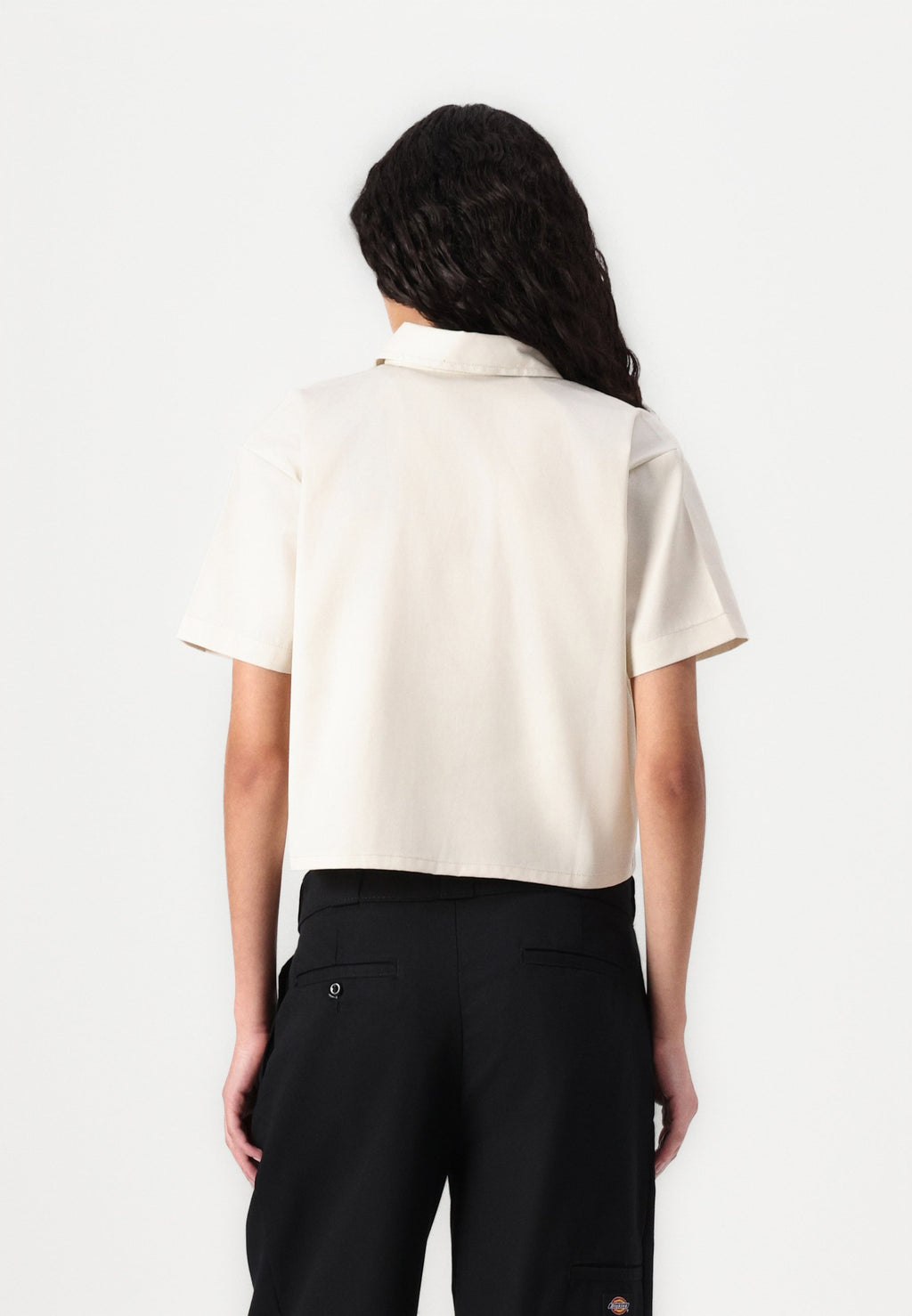 Cropped Work Shirt - Blouse - Whitecap Gray - Whitecap Grey