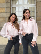 Blusa marrón rosa suave