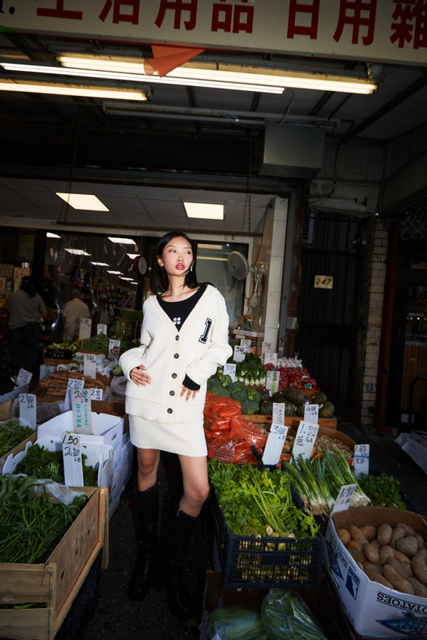 The Jackson Preppy White Cardigan Jacket