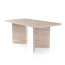 Loft - Table À Manger Avec Plateau Rectangulaire Et 2 Pieds - Travertin