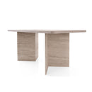 Loft - Table À Manger Avec Plateau Rectangulaire Et 2 Pieds - Travertin