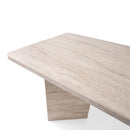 Loft - Table À Manger Avec Plateau Rectangulaire Et 2 Pieds - Travertin