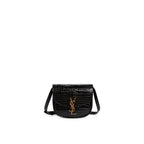 Saint Laurent - Kaia Croco Crossbody Bag - Women - Black
