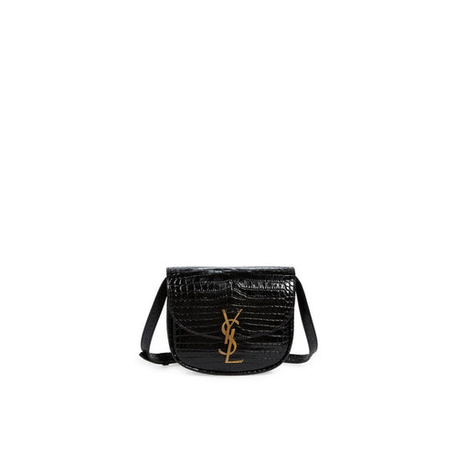 Saint Laurent - Kaia Croco Shoulder Bag - Black